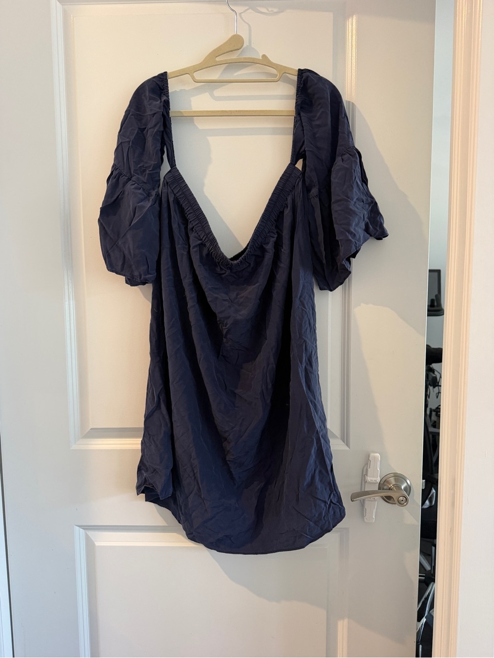 Lilly Pulitzer Navy Puff-Sleeve Midi Dress
